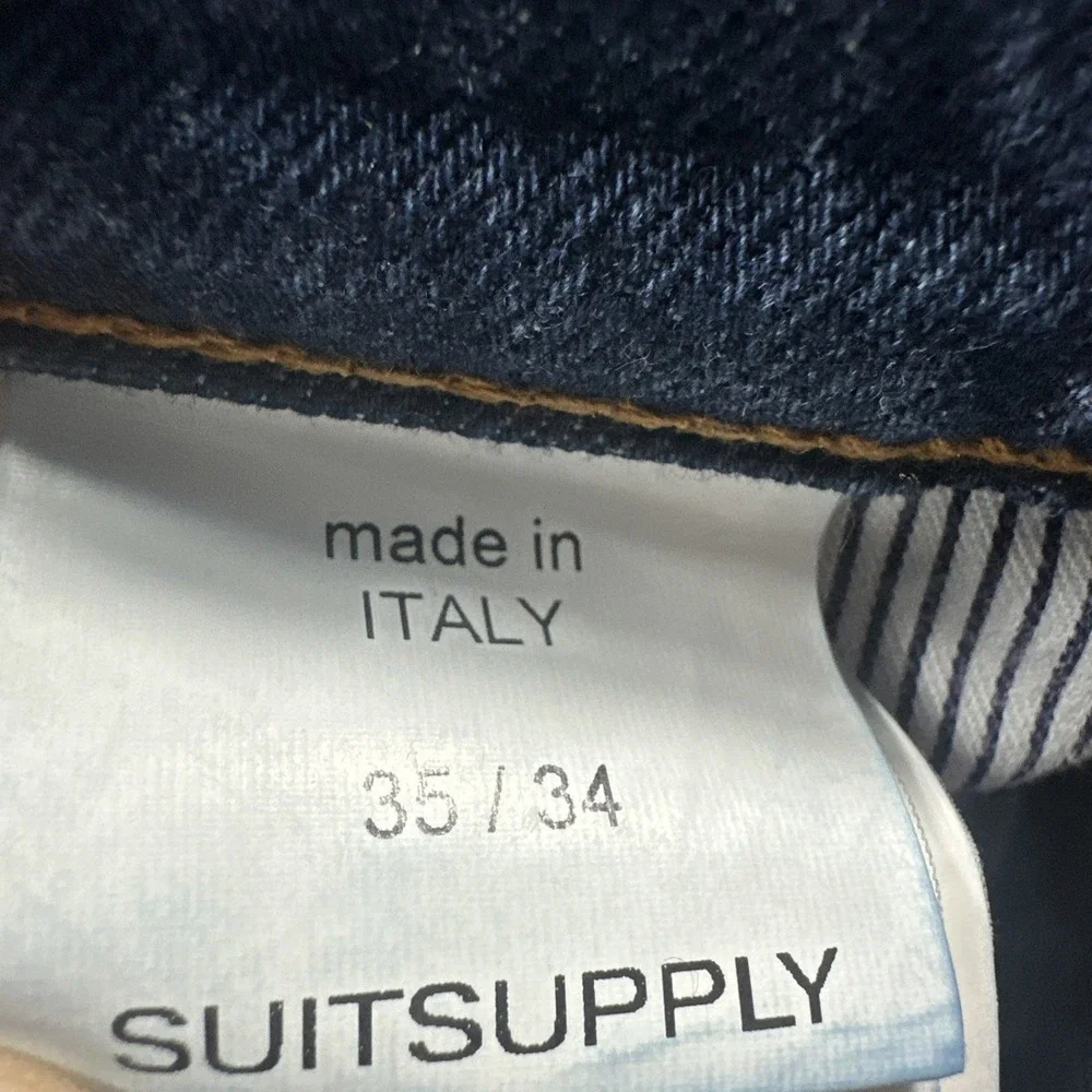 Suitsupply Candiani Denim Jeans Mens Fit 35/33 Blue Italian Button Fly Selvedge